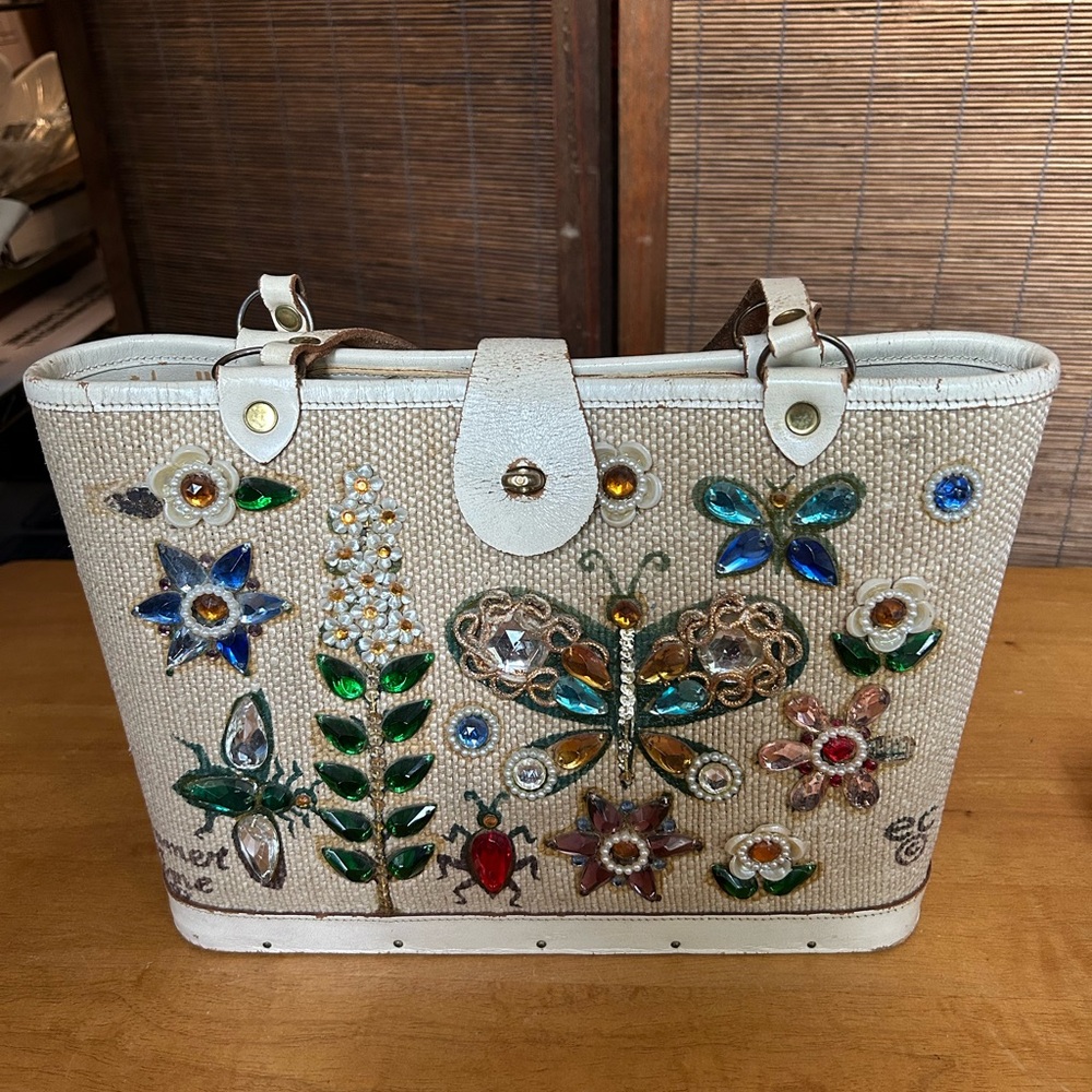 Enid Collins Rhinestone Embellished Handbag - Picture 2 of 10
